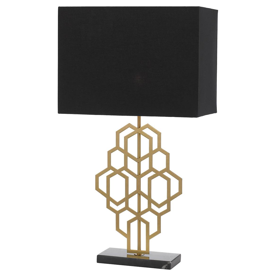 Akron Large Table Lamp, Antique Gold & Black