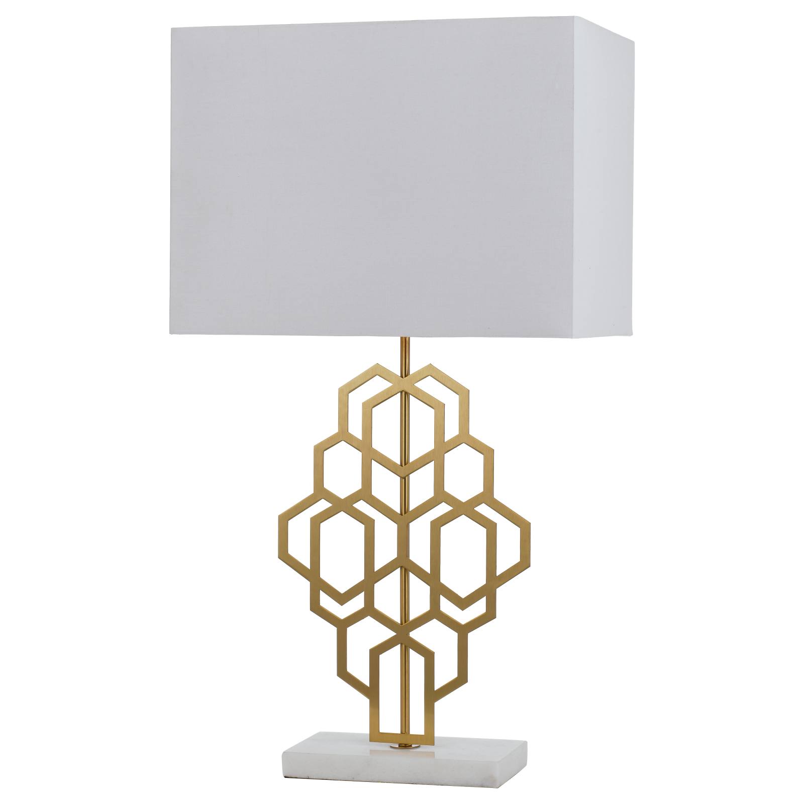 Akron Large Table Lamp, Antique Gold & White