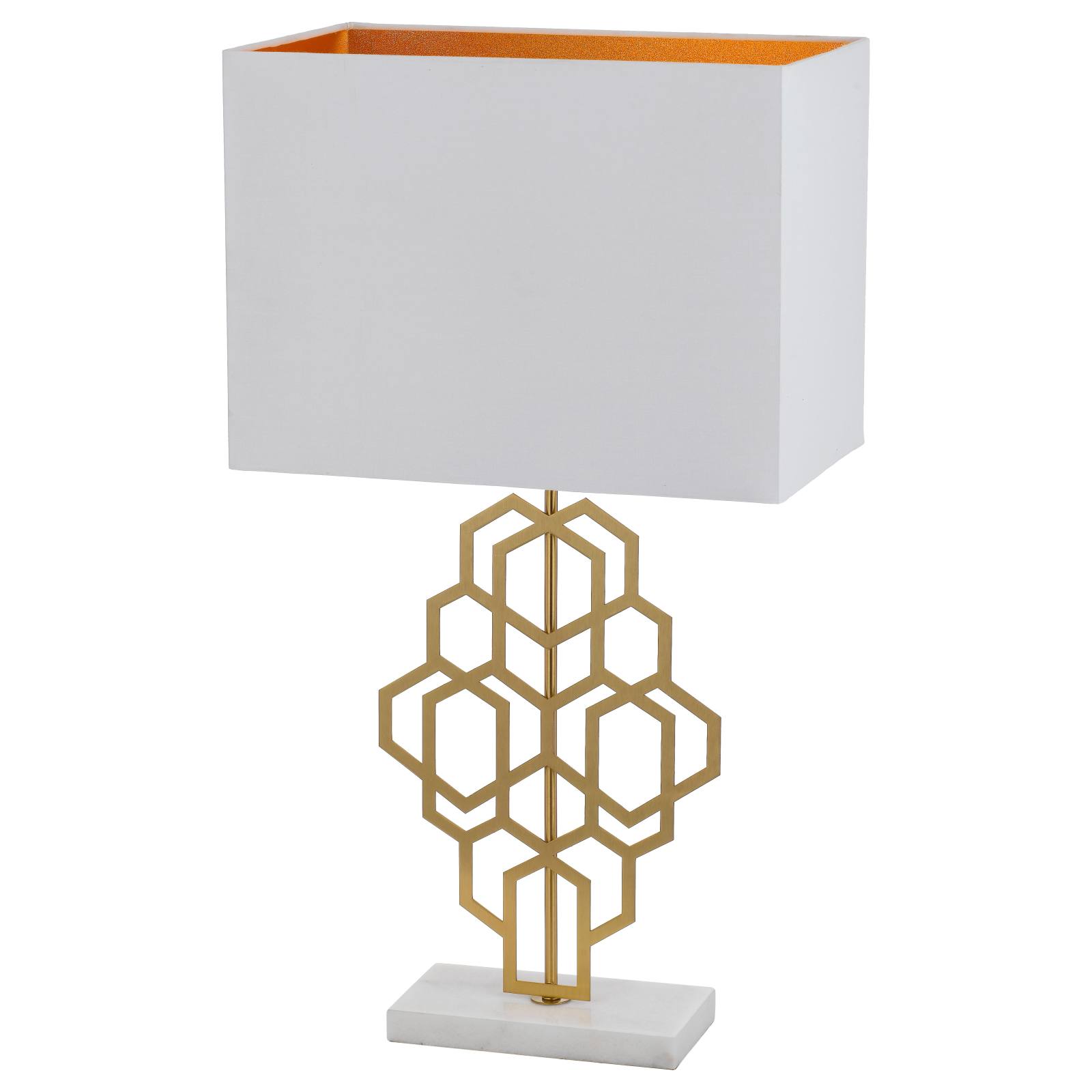 Akron Large Table Lamp, Antique Gold & White