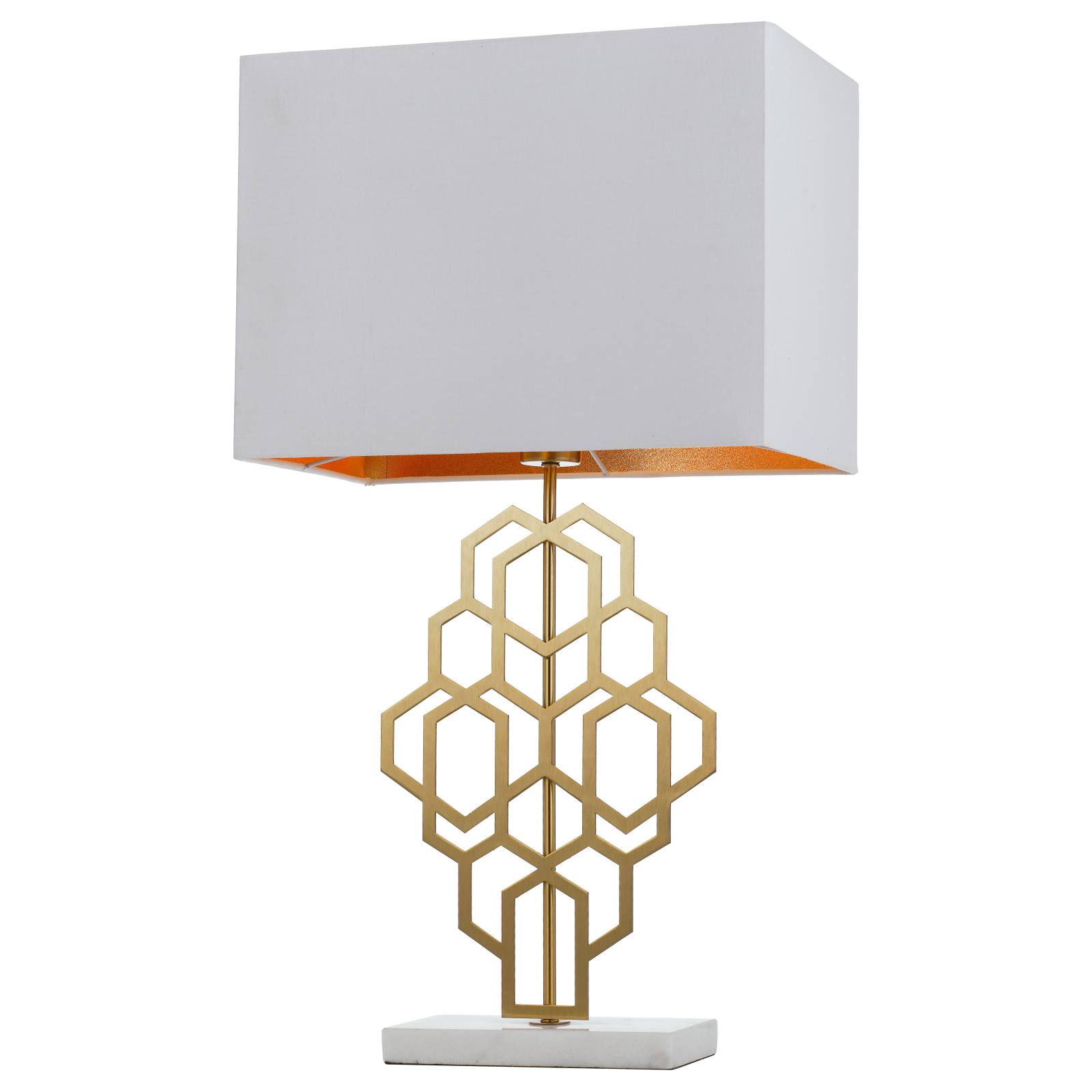 Akron Large Table Lamp, Antique Gold & White