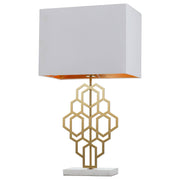 Akron Large Table Lamp, Antique Gold & White