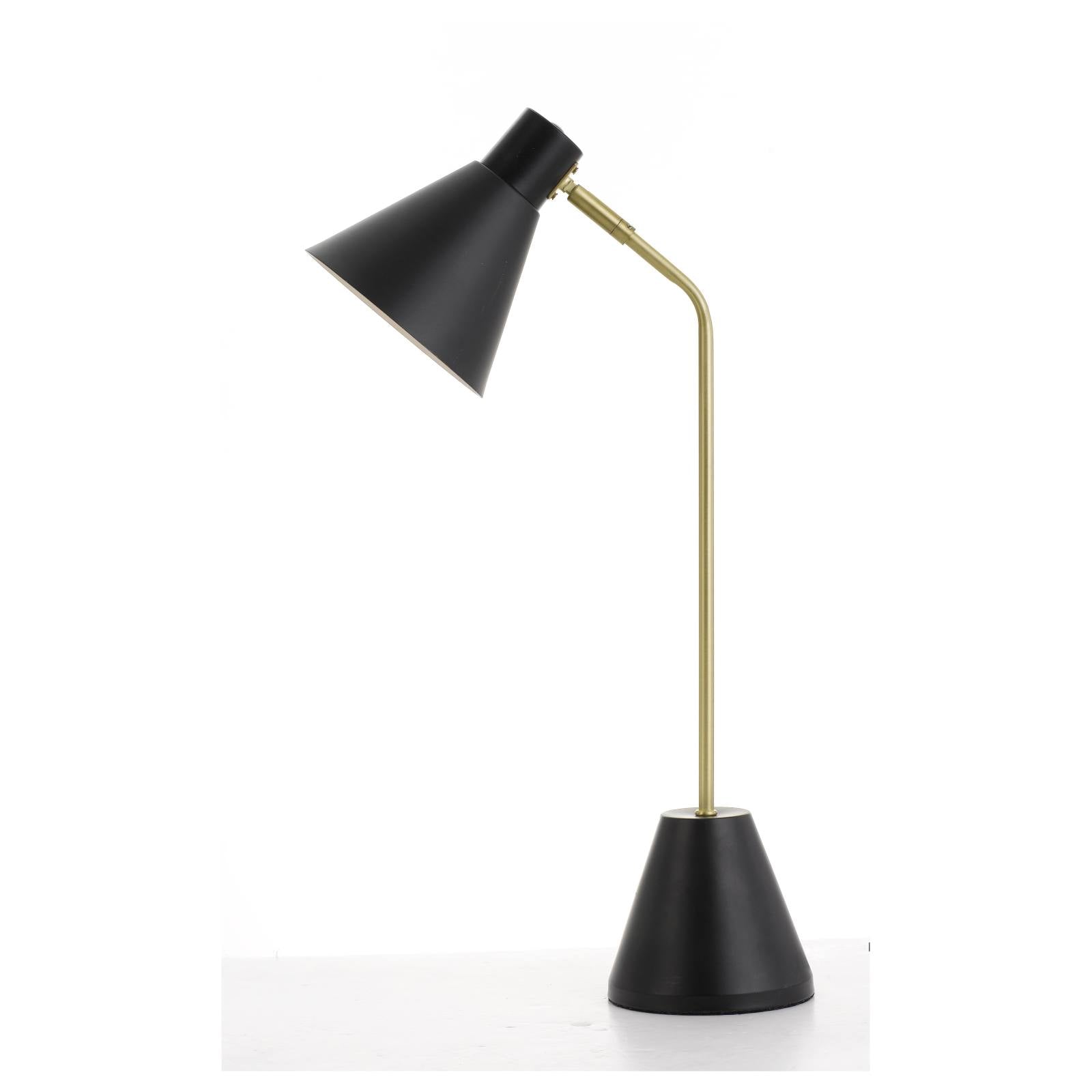 Ambia Table Lamp, Brass Tube & Matte Black