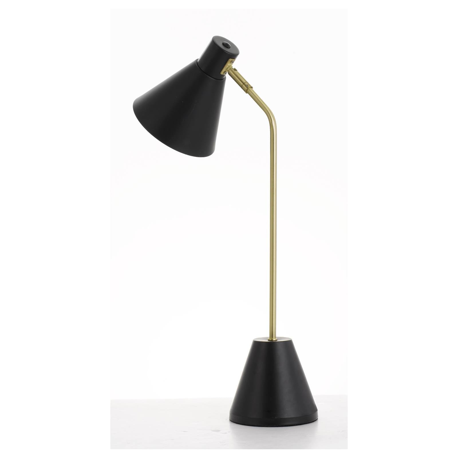 Ambia Table Lamp, Brass Tube & Matte Black