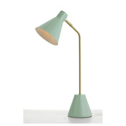 Ambia Table Lamp, Brass Tube & Matte Green
