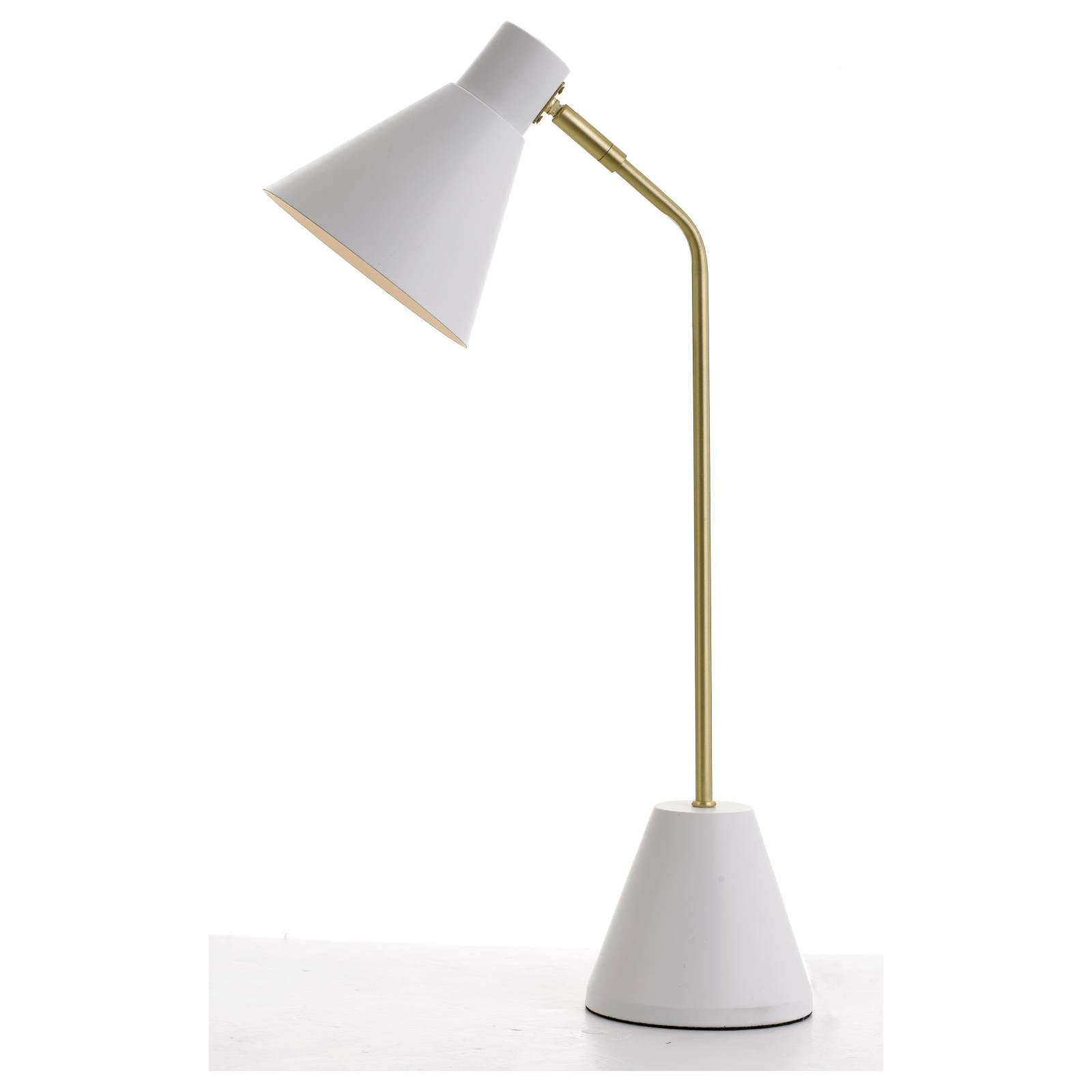 Ambia Table Lamp, Brass Tube & Matte White