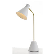 Ambia Table Lamp, Brass Tube & Matte White