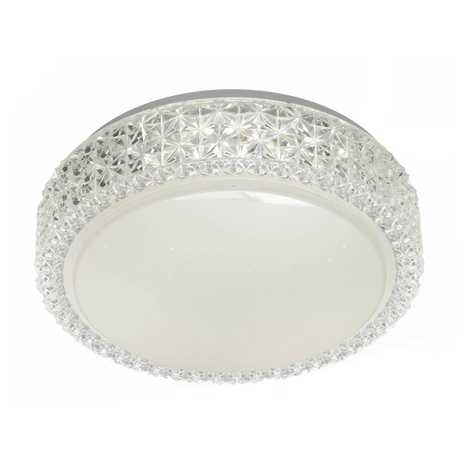 Amelia 28cm 18W Led Oyster 3CCT, Opaline & Clear