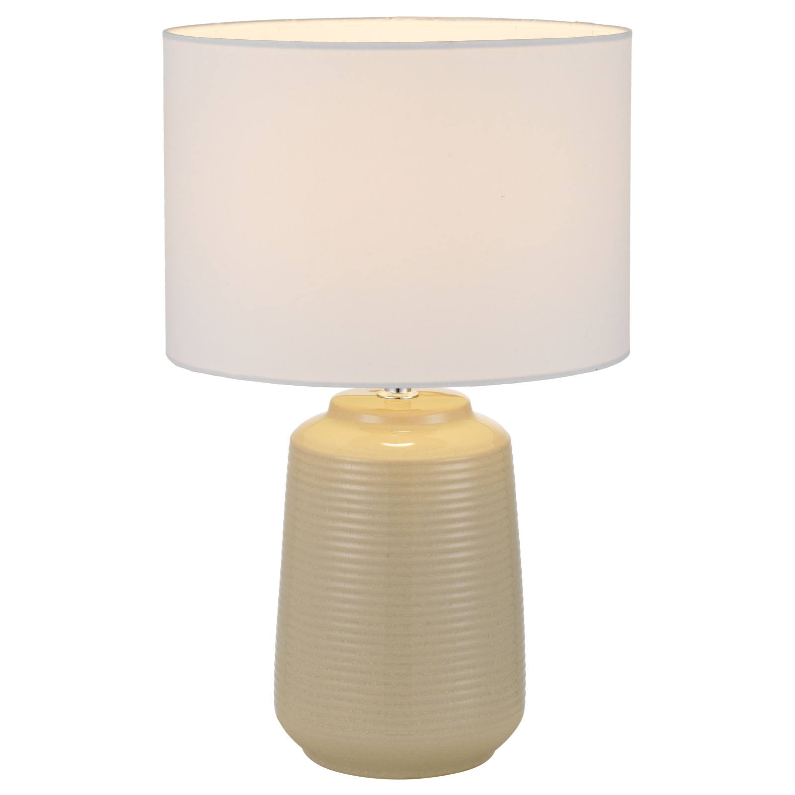 Anni Table Lamp, White, Cream Shade