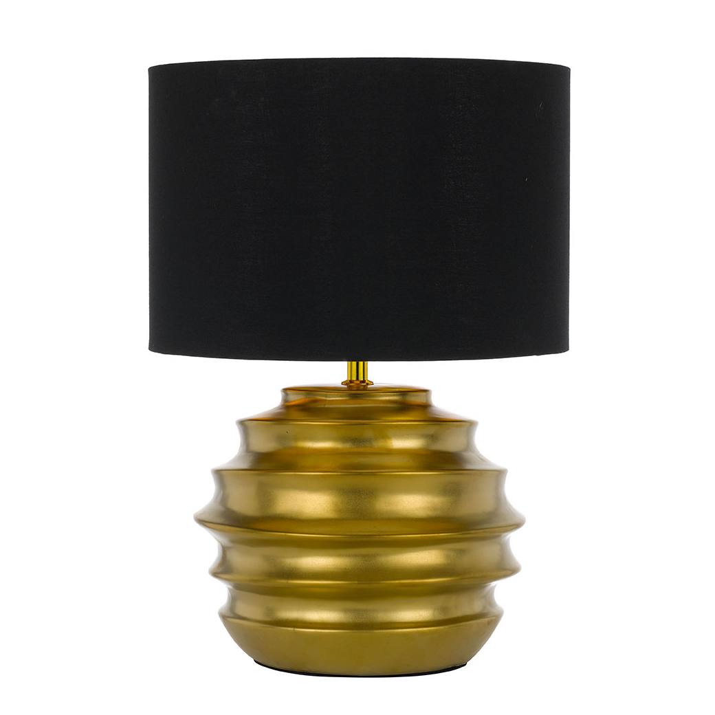 Aras Ceramic Table Lamp, Black, Gold