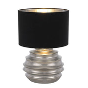 Aras Ceramic Table Lamp, Silver, Black