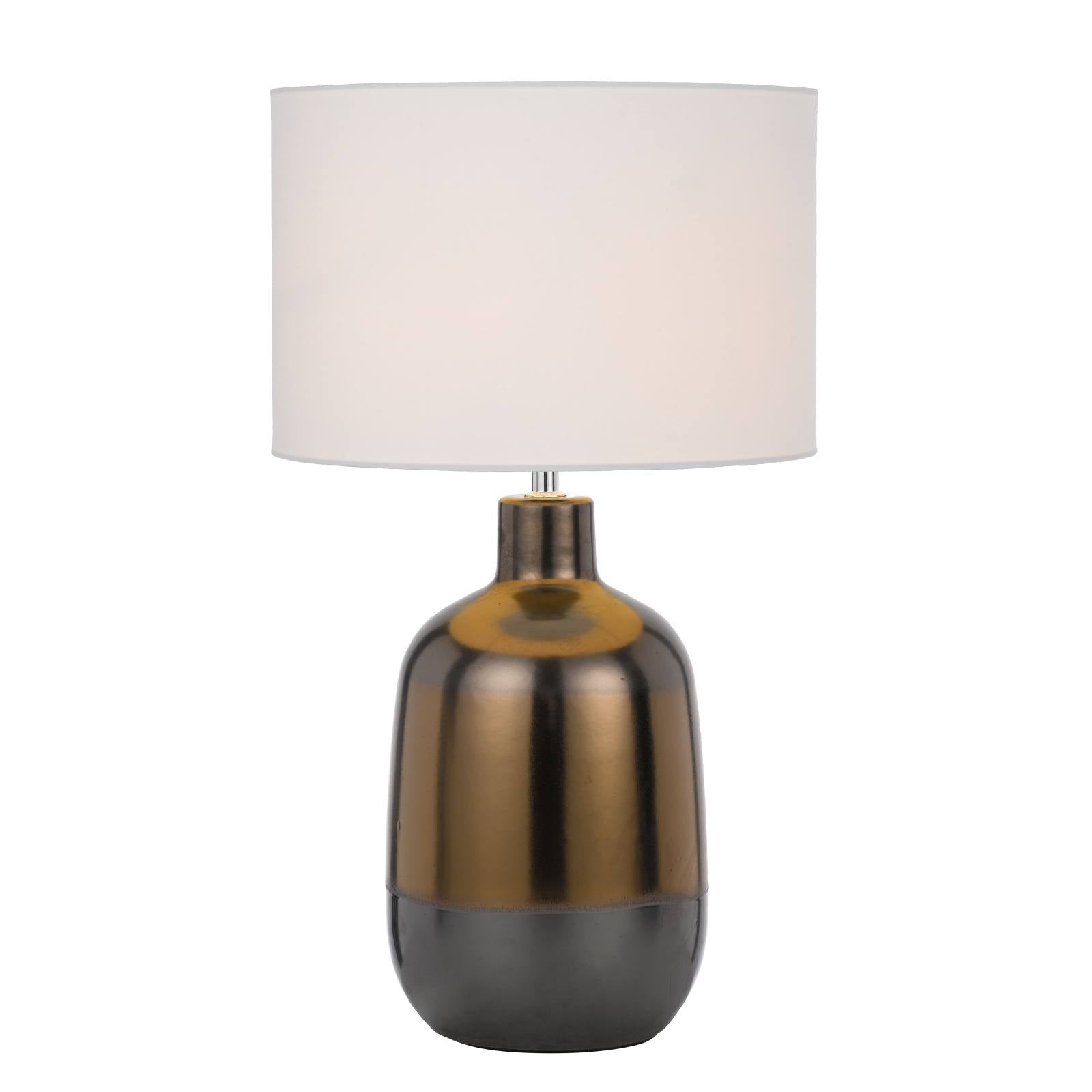 Arthur Ceramic Table Lamp, Bronze, White