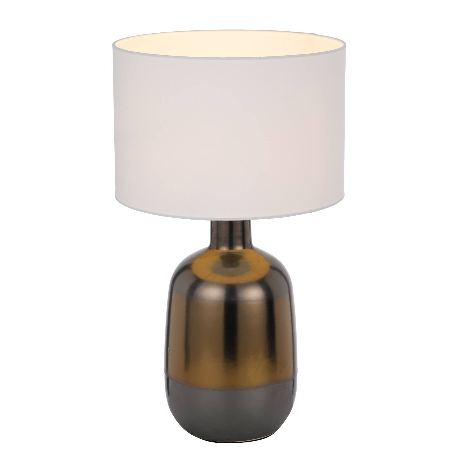 Arthur Ceramic Table Lamp, Bronze, White