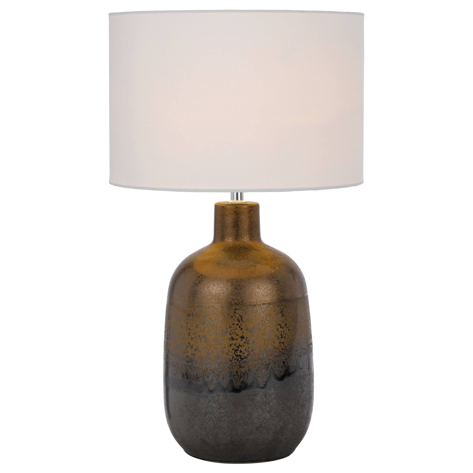 Arthur Ceramic Table Lamp, Rusty, White