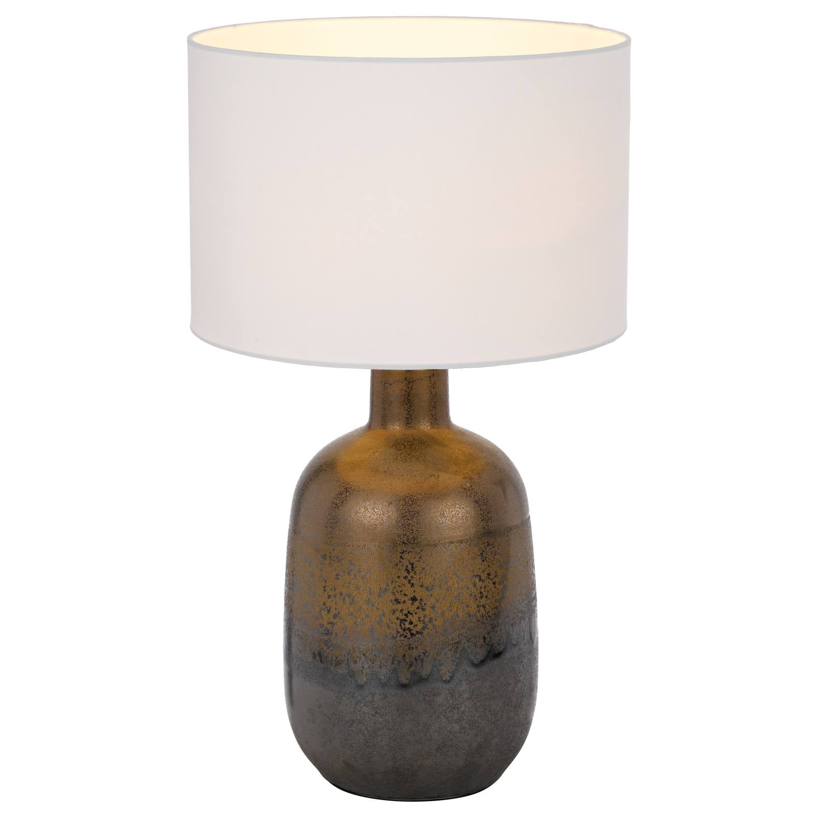 Arthur Ceramic Table Lamp, Rusty, White