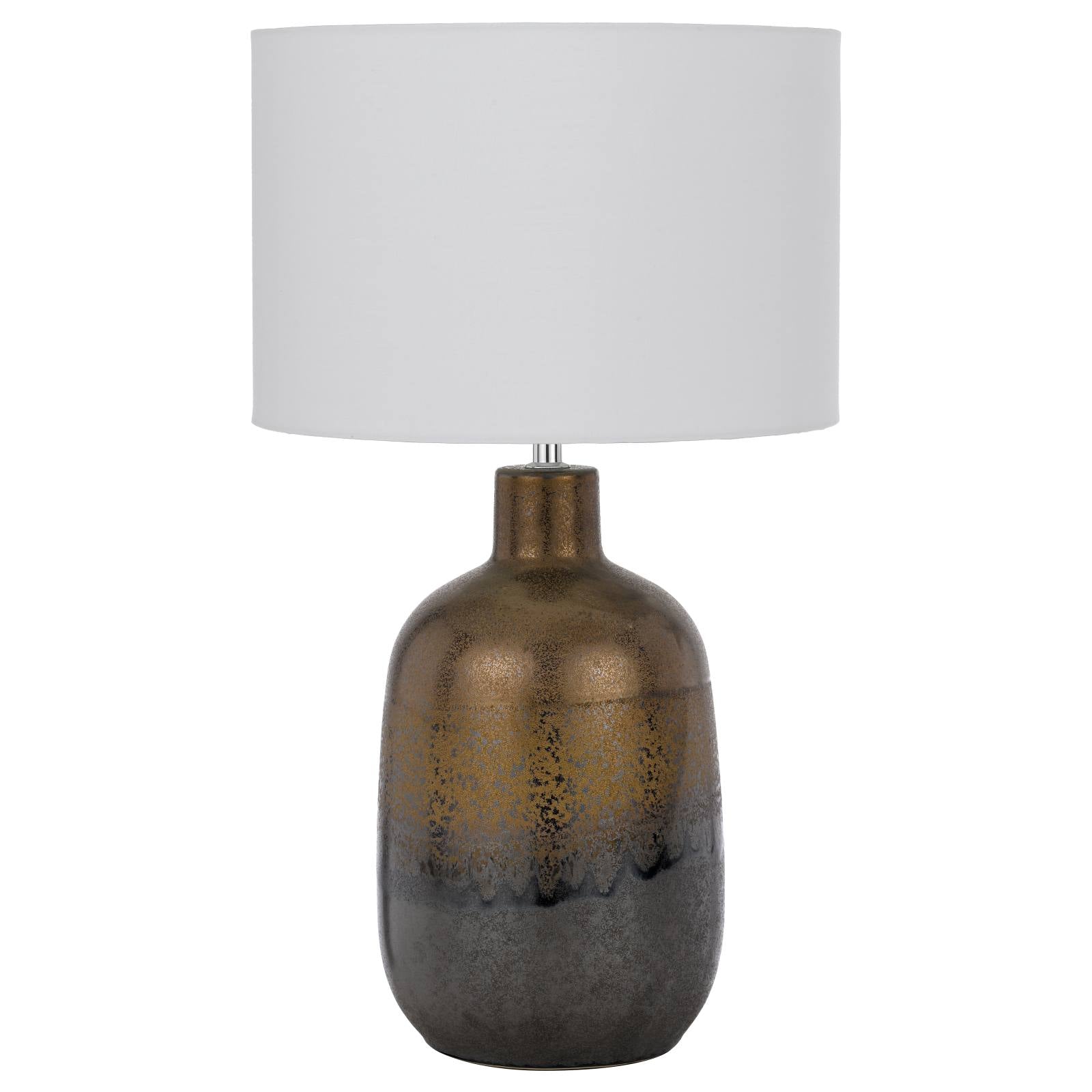 Arthur Ceramic Table Lamp, Rusty, White