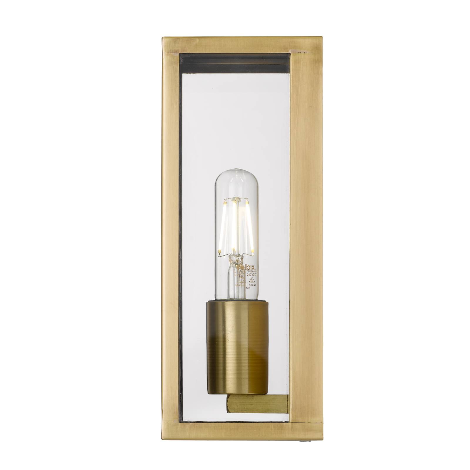 Arzano Small Exterior Wall Bracket, Antique Brass