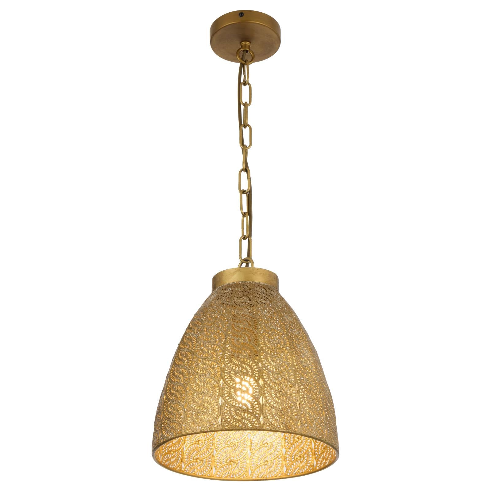 Aydin 28cm Pendant Light, Antique Brass