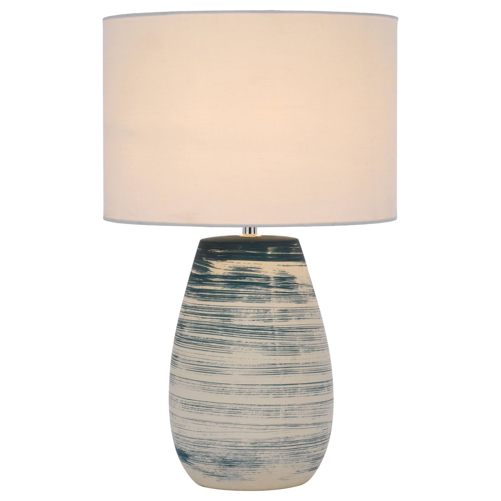 Batik Ceramic Table Lamp, Blue, White
