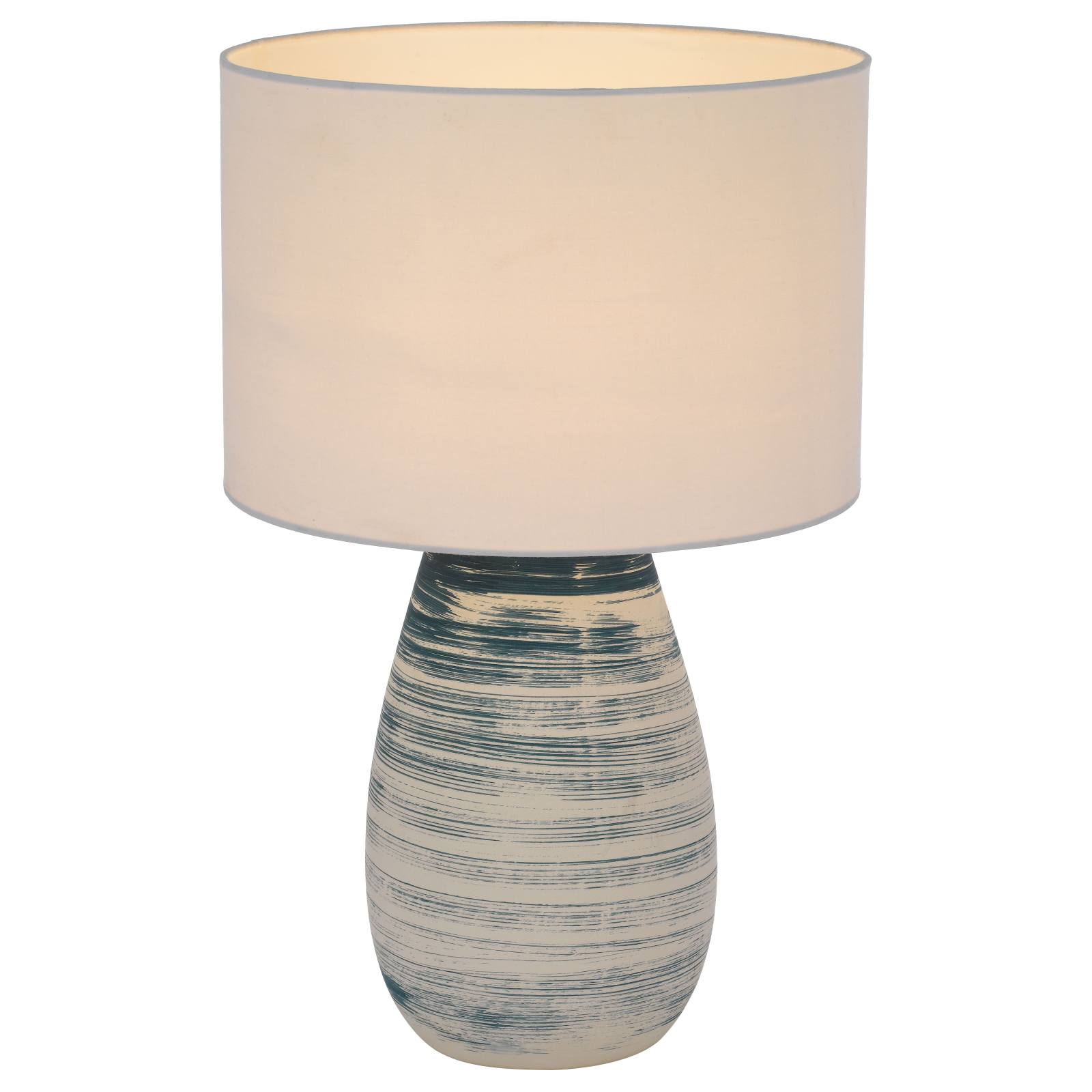 Batik Ceramic Table Lamp, Blue, White