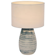 Batik Ceramic Table Lamp, Blue, White