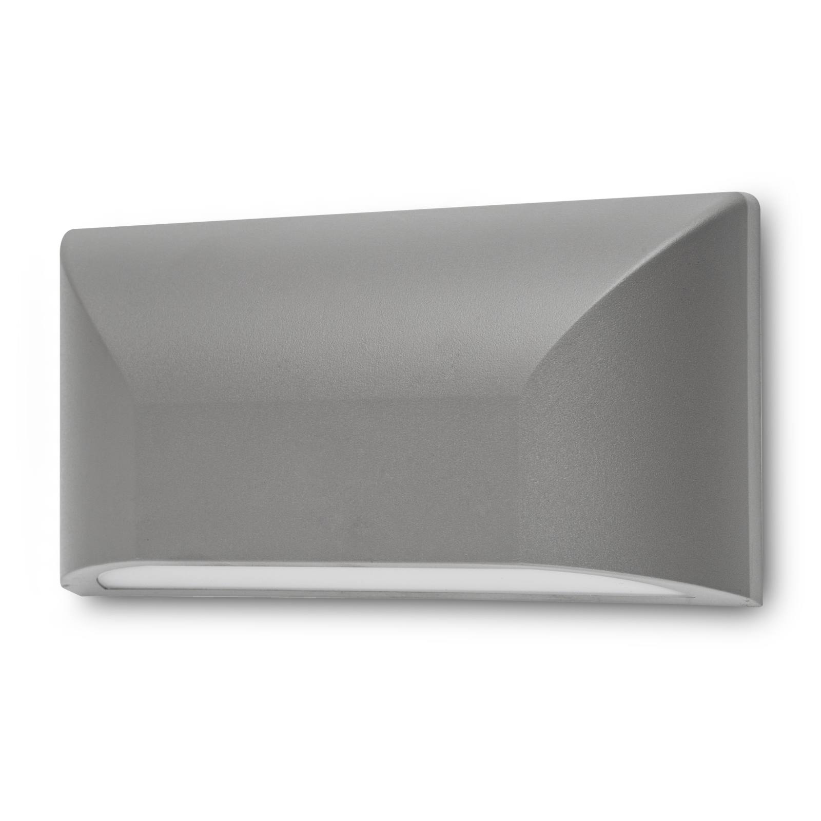 Bloc Exterior Led Wall Light, Silver
