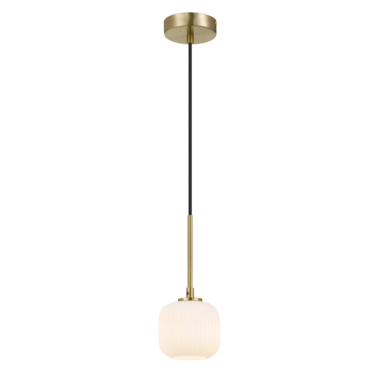 Bobo 1 Pendant, Opal Matte, Antique Gold