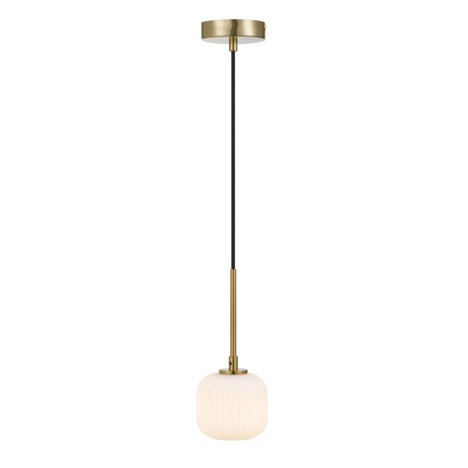 Bobo 1 Pendant, Opal Matte, Antique Gold