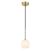 Bobo 1 Pendant, Opal Matte, Antique Gold