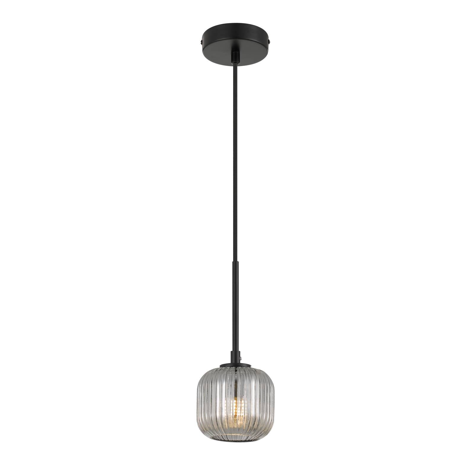 Bobo 1 Pendant, Black, Smoke Glass