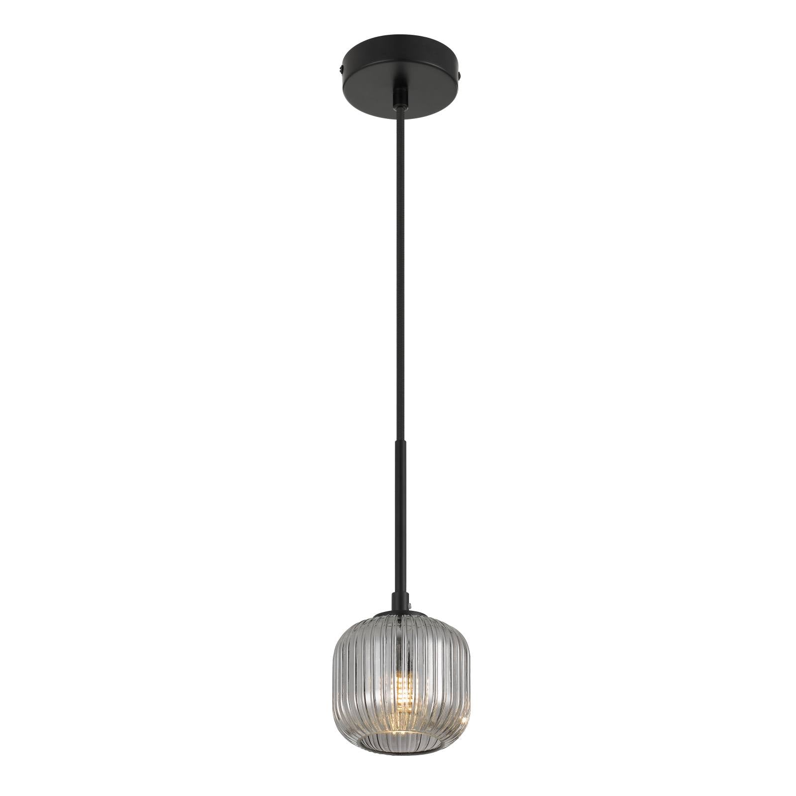 Bobo 1 Pendant, Black, Smoke Glass