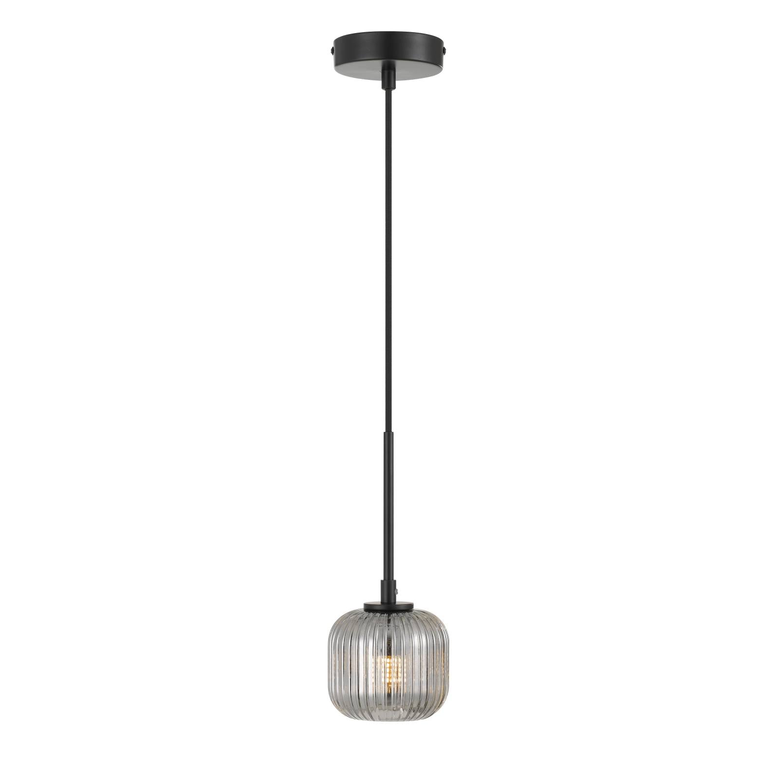 Bobo 1 Pendant, Black, Smoke Glass