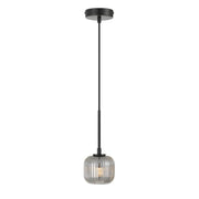 Bobo 1 Pendant, Black, Smoke Glass