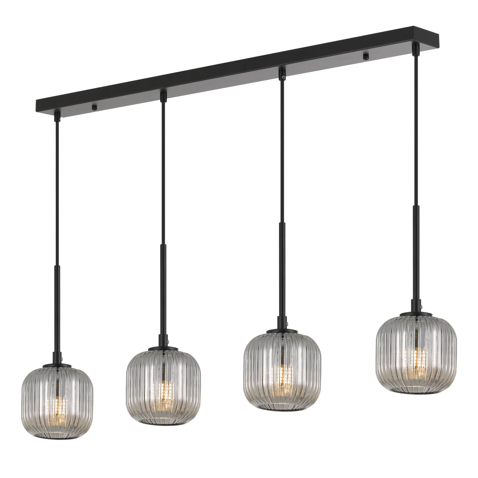 Bobo 4 Pendant, Black, Smoke Glass