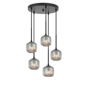 Bobo 5 Pendant, Black, Smoke Glass