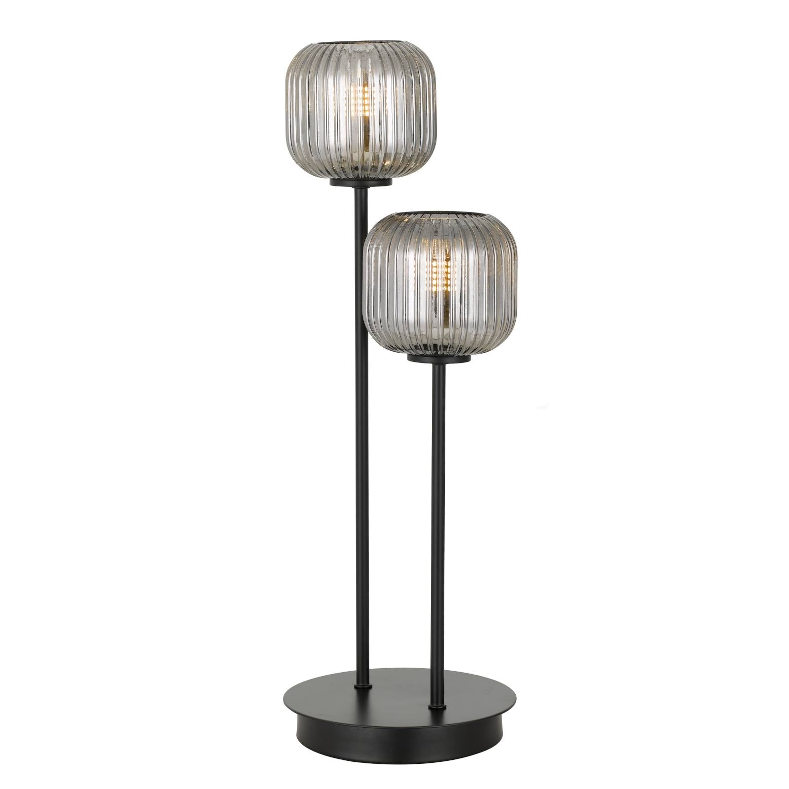 Bobo 2 Table Lamp, Black, Smoke Glass