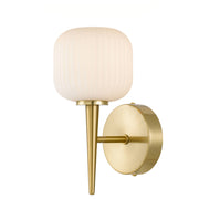 Bobo 1 Wall Lamp, Opal Matte, Antique Gold