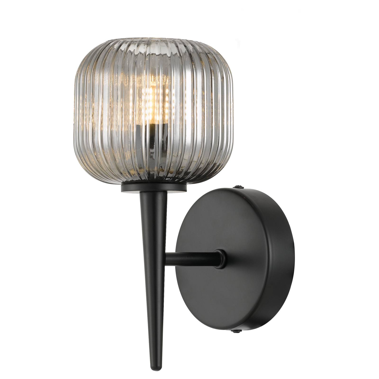 Bobo 1 Wall Lamp, Black, Smoke Glass