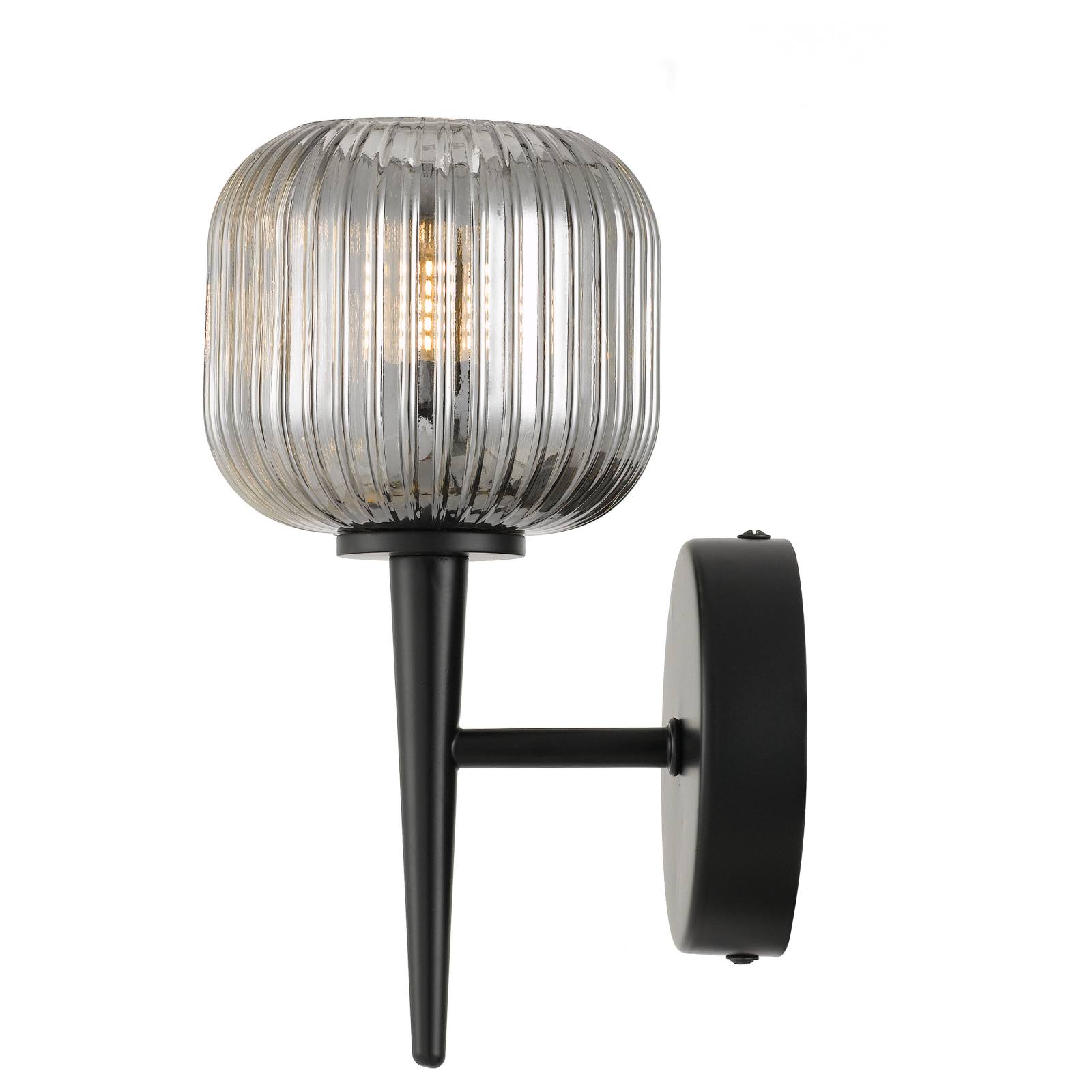 Bobo 1 Wall Lamp, Black, Smoke Glass