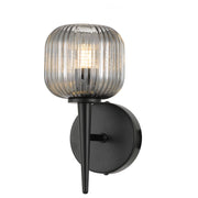 Bobo 1 Wall Lamp, Black, Smoke Glass