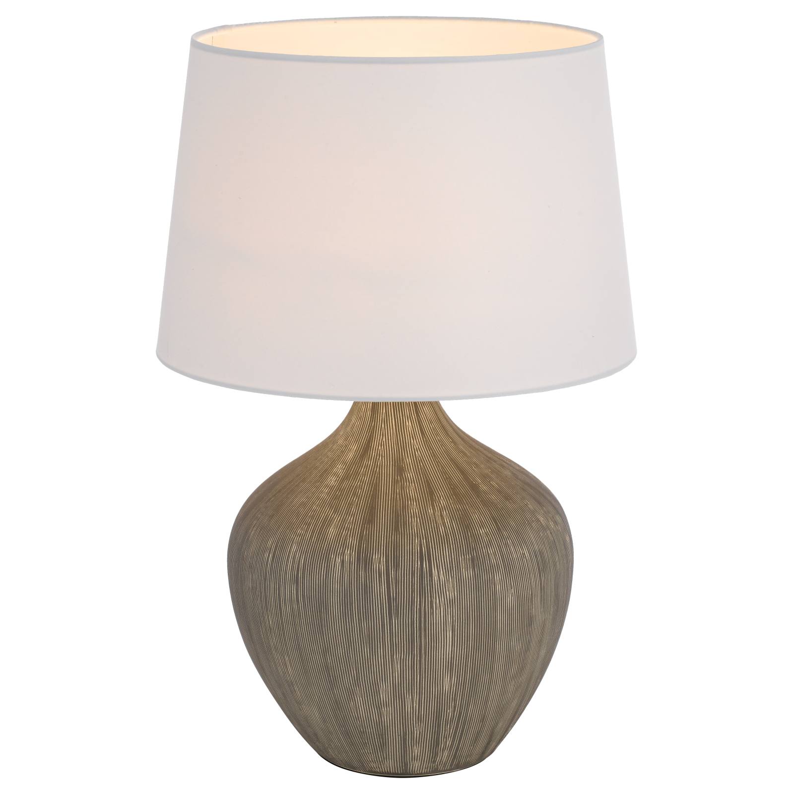 Borneo Ceramic Table Lamp, Bronze, White