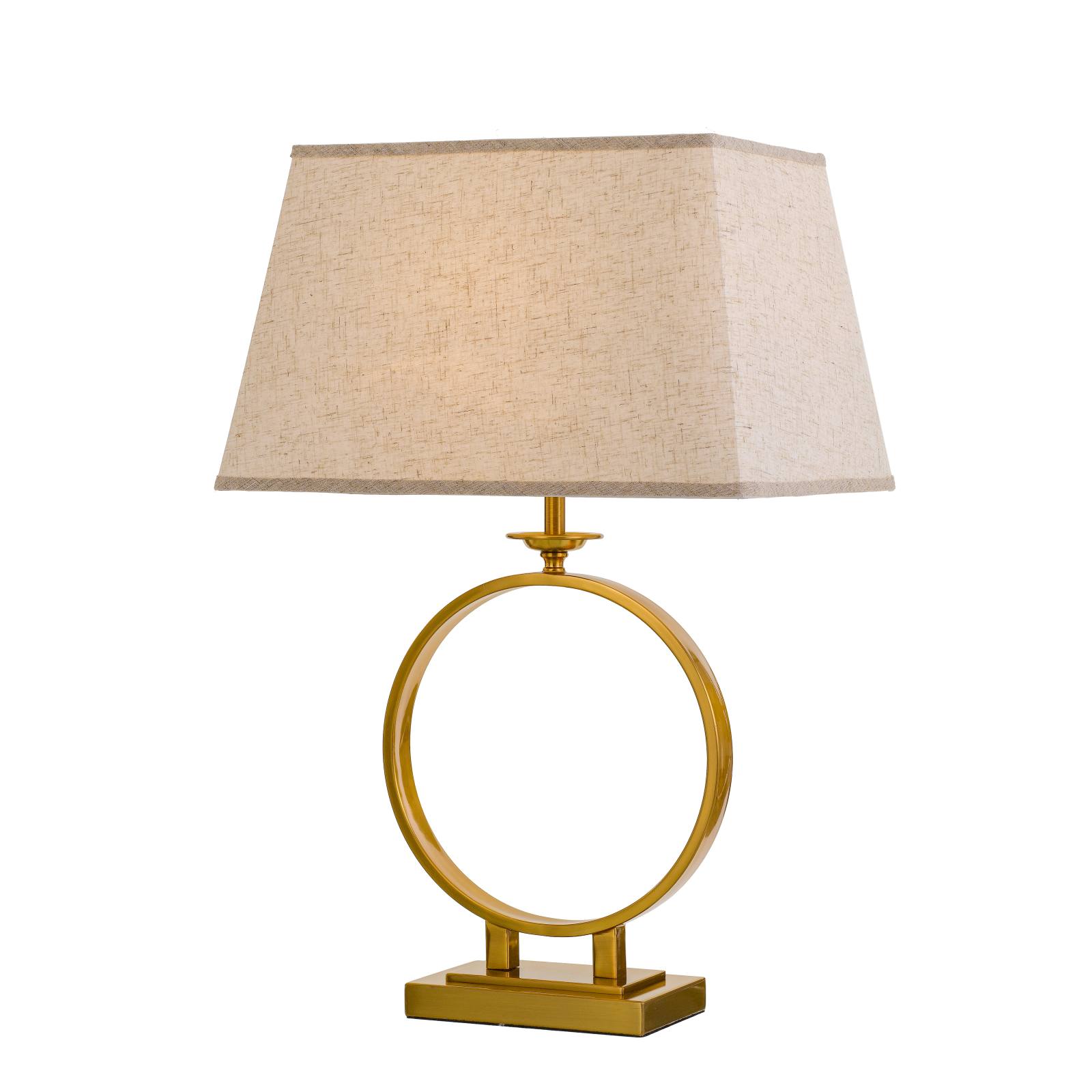 Brena Teble Lamp, Antique Gold, Cream Shade