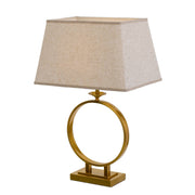 Brena Teble Lamp, Antique Gold, Cream Shade