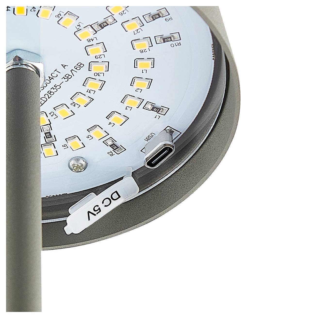 Clio Rechargeable Table Lamp, Grey