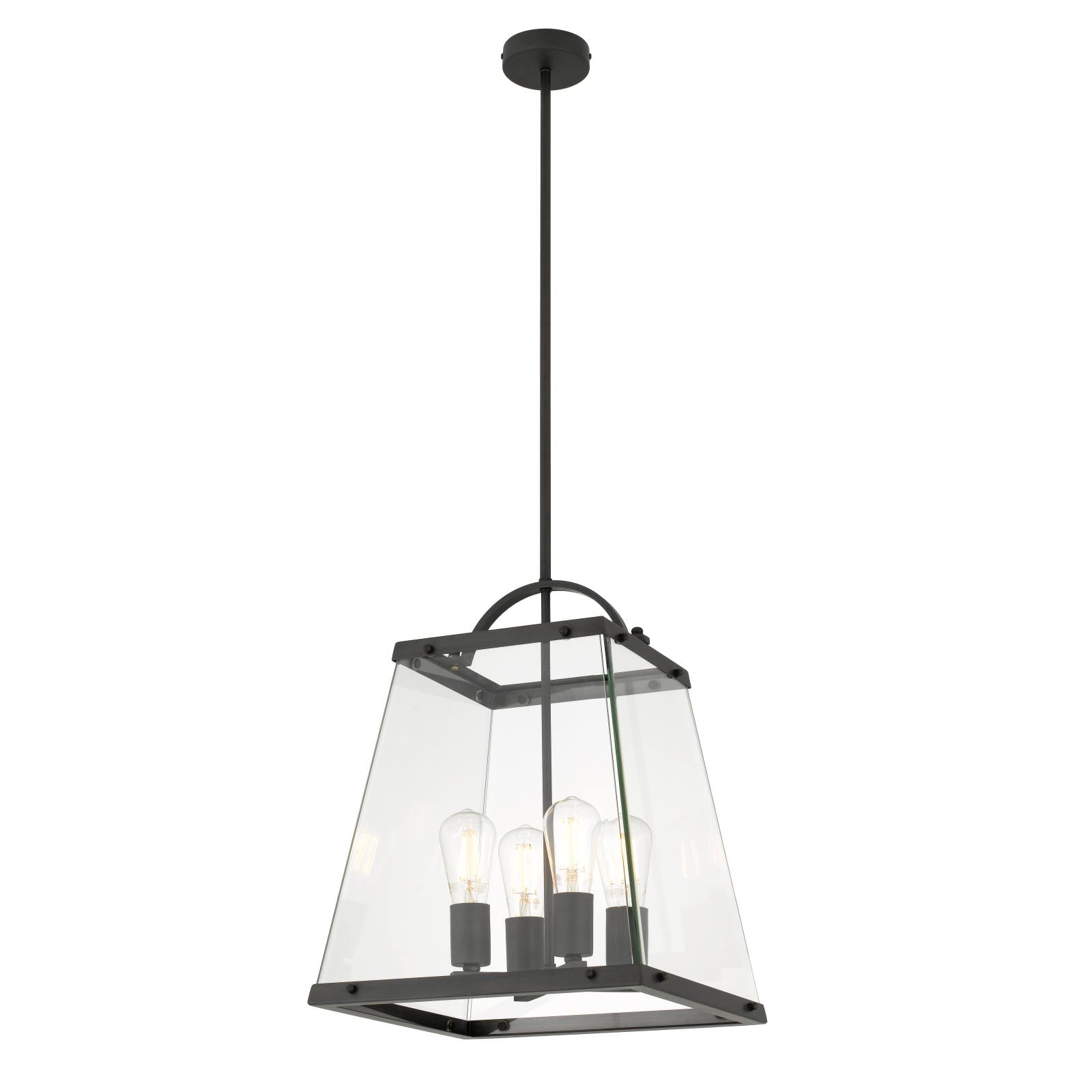 Colair 4 Light Solid Brass, Black