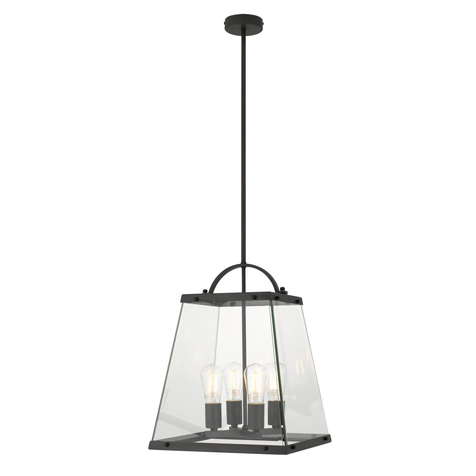 Colair 4 Light Solid Brass, Black