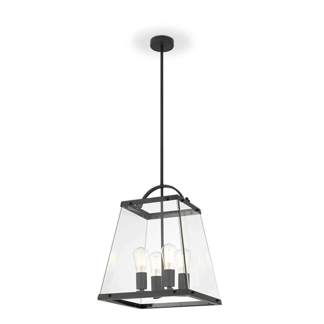 Colair 4 Light Solid Brass, Black