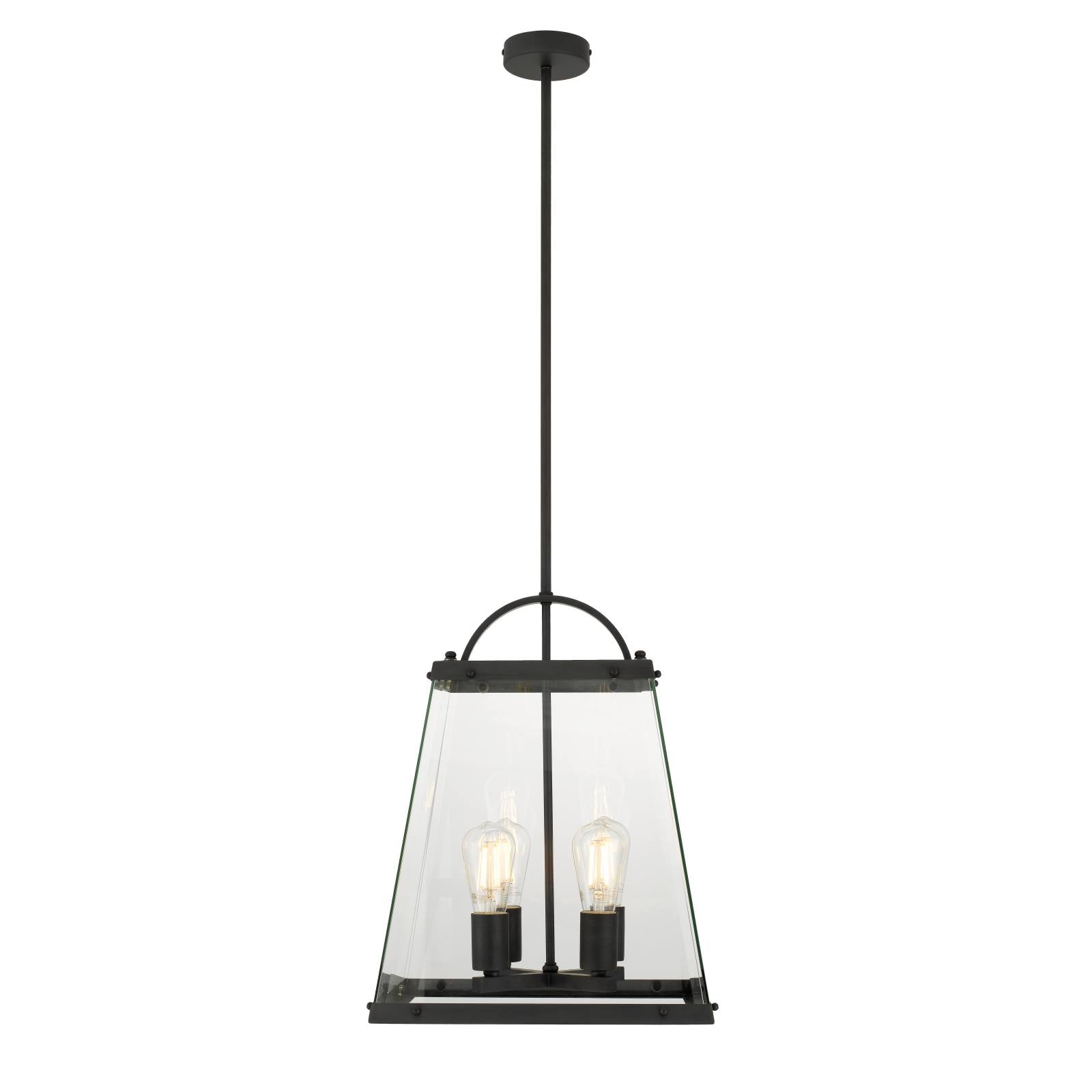 Colair 4 Light Solid Brass, Black