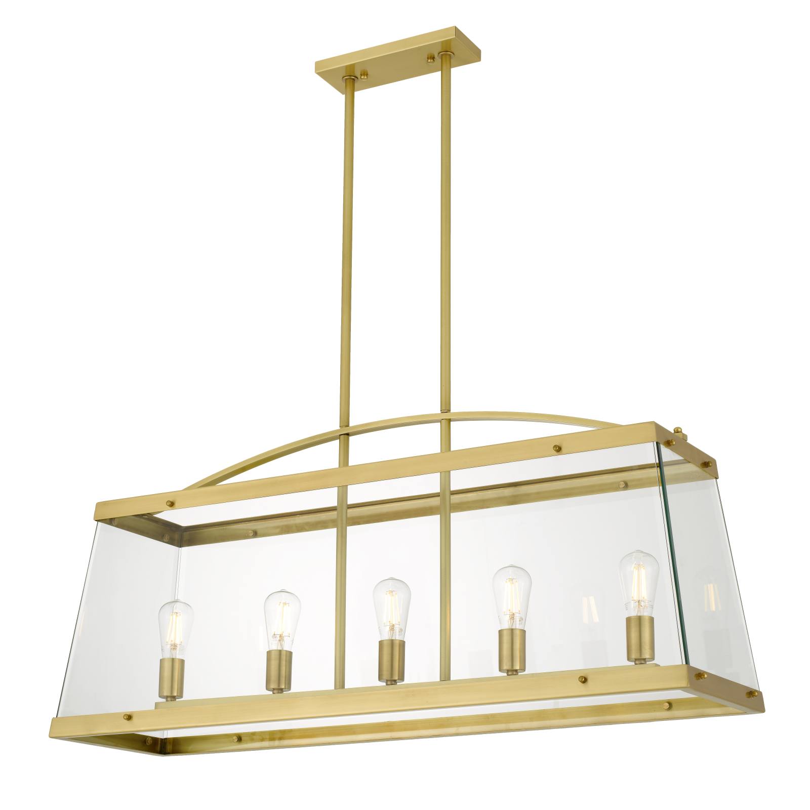 Colair 5 Light Solid Brass, Brass