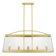 Colair 5 Light Solid Brass, Brass
