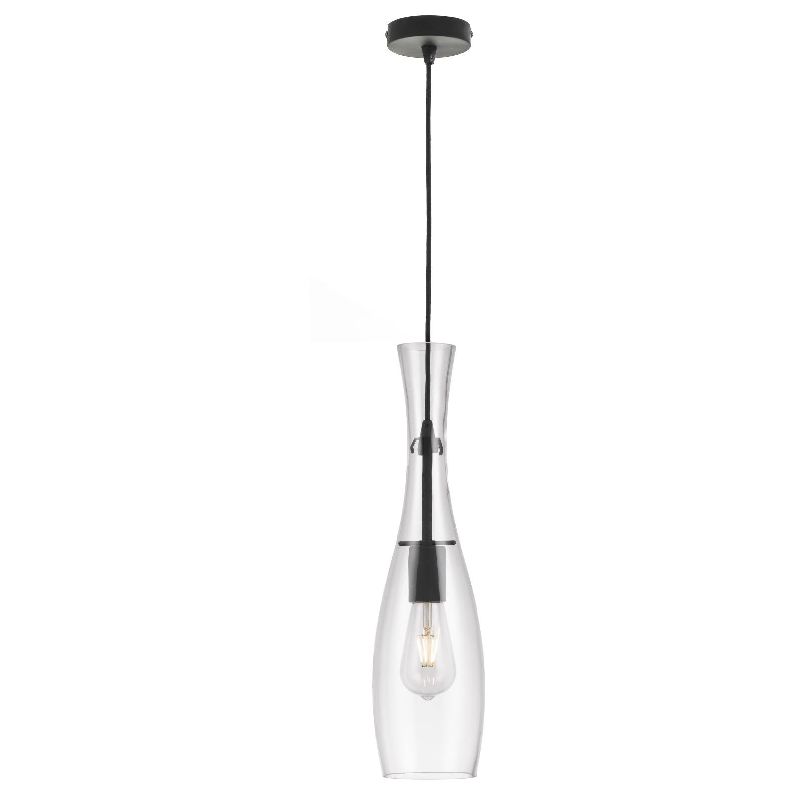 Conie Pendant, Clear Glass, Black